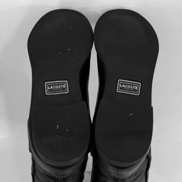 Auth Lacoste Paris tall black leather boots sz 7 - Picture 7 of 9